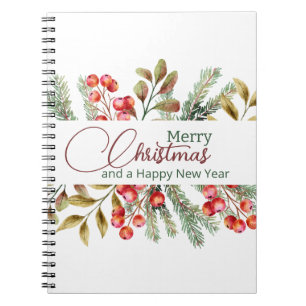 Christmas Elegant Watercolour  Notebook