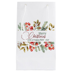 Christmas Elegant Watercolour Small Gift Bag