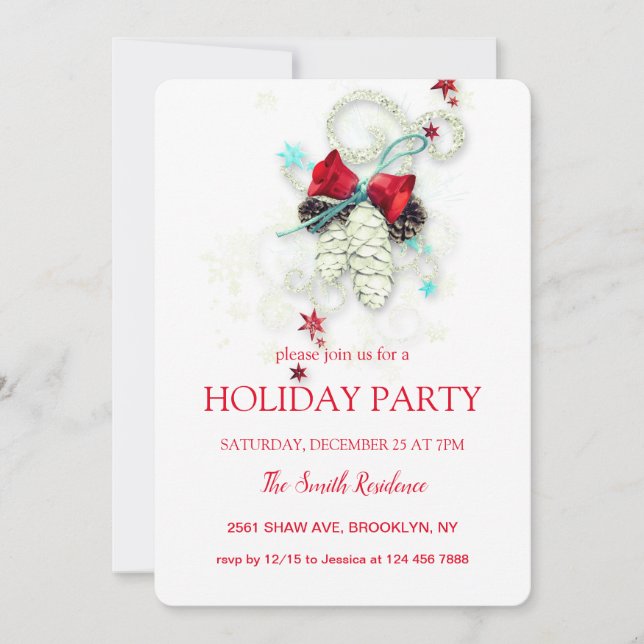 Christmas   Elegantly Chic Invitation (Front)