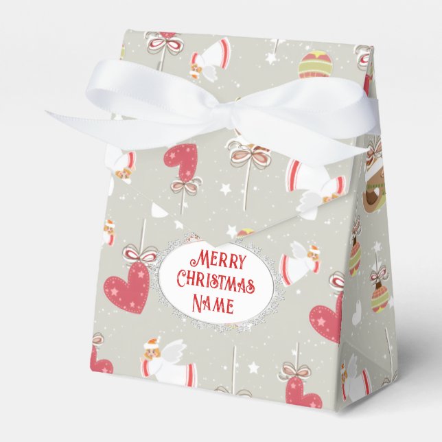 Christmas Elements Angels Birdies Favour Box (Front Side)