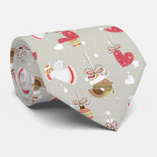Christmas Elements Angels Birdies Tie