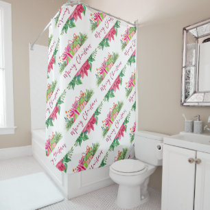 Christmas Elements Merry Christmas Shower Curtain