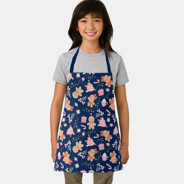Christmas Elements on Navy Blue Apron (Insitu)