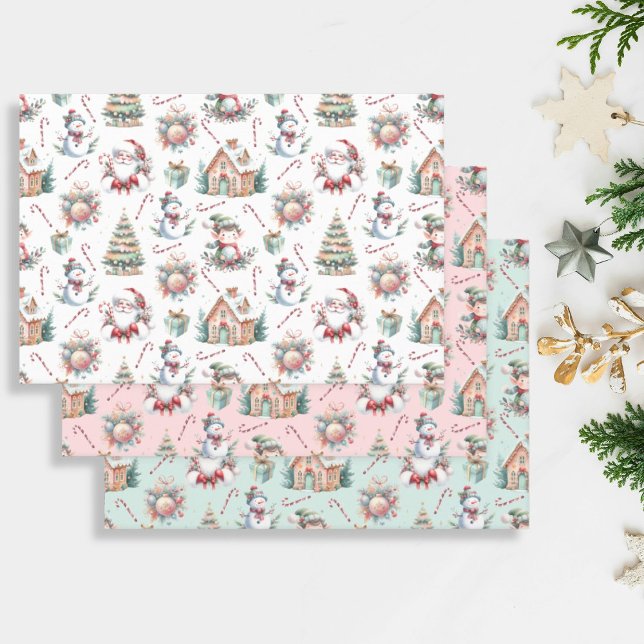 Christmas Elements Pastel Wrapping Paper Sheet (Creator Uploaded)