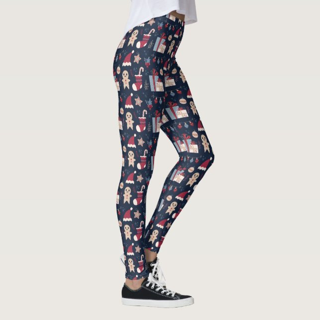 Christmas Elements Pattern Leggings (Right)