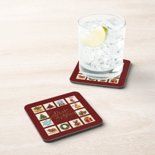 Christmas Elements Red Coaster