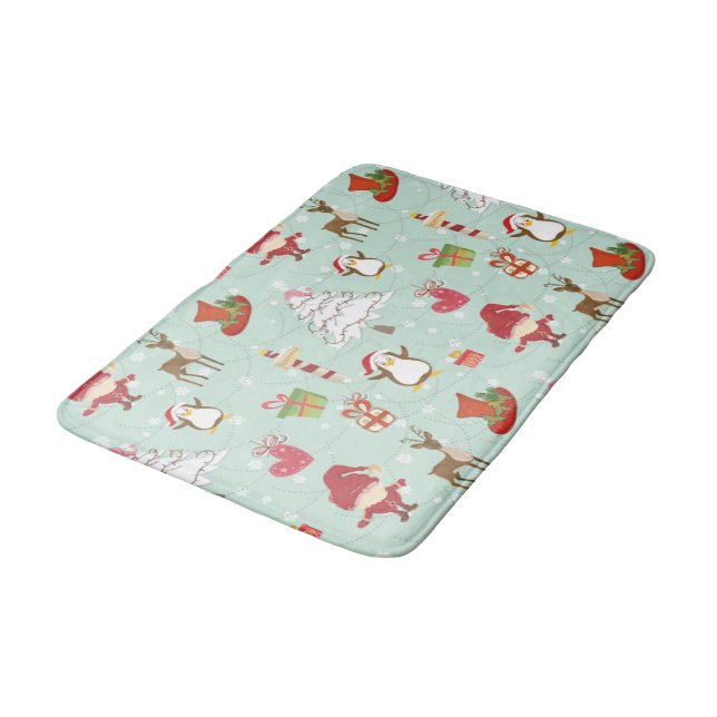 Christmas Elements Reindeer Elves Bath Mat (Angled)