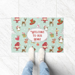 Christmas Elements Reindeer Elves Doormat