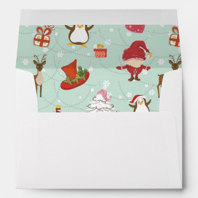 Christmas Elements Reindeer Elves Envelope (Back (Bottom))