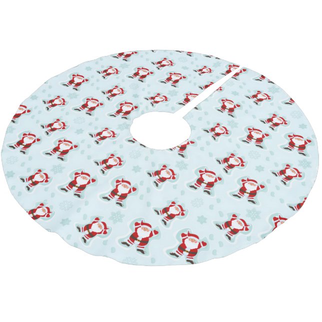 Christmas Elements Santa Claus  Brushed Polyester Tree Skirt (Angled)