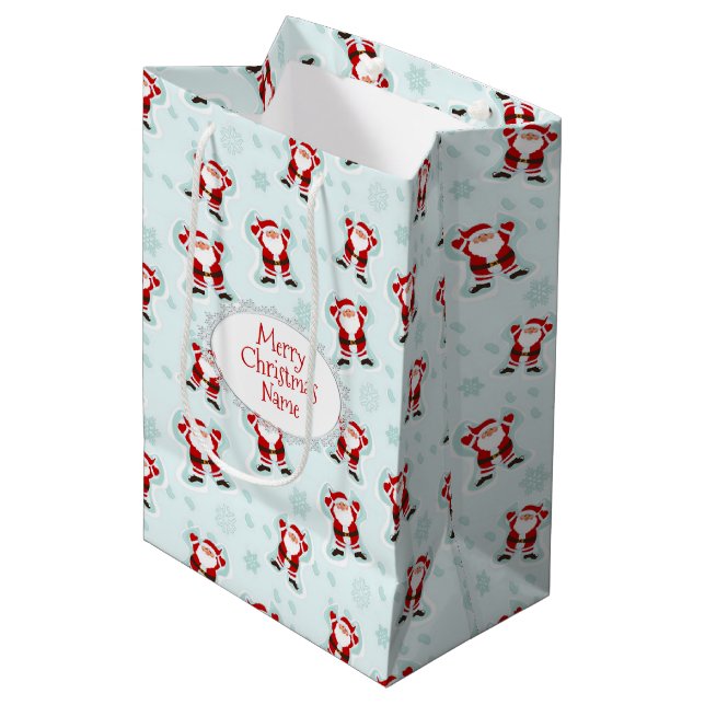 Christmas Elements Santa Claus Medium Gift Bag (Front Angled)