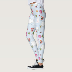 Christmas Elements Snowman Pattern Leggings