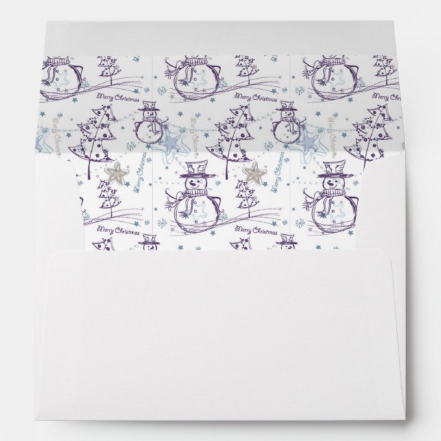 Christmas Elements Snowman Sketch Envelope (Back (Bottom))