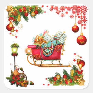 Christmas Elements Square Sticker