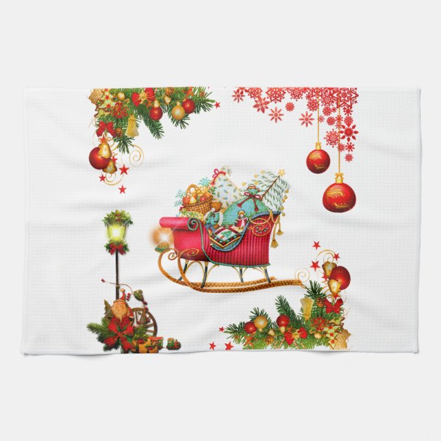 Christmas Elements Tea Towel (Horizontal)