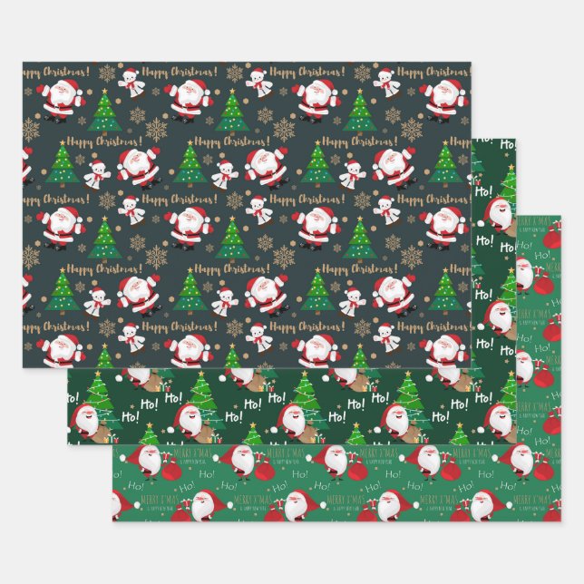  Christmas Elements Wrapping Paper Sheets (Set)