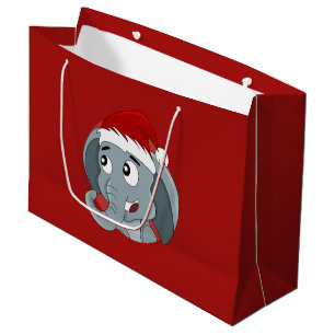 Christmas elephant cartoon large gift bag