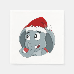 Christmas elephant cartoon napkins