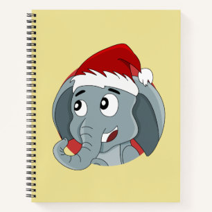 Christmas elephant cartoon notebook