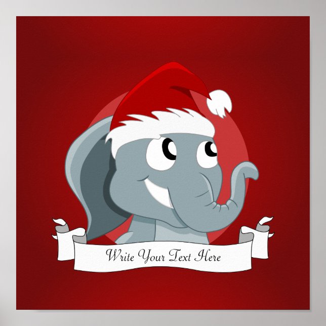 Christmas elephant cartoon poster (Front)