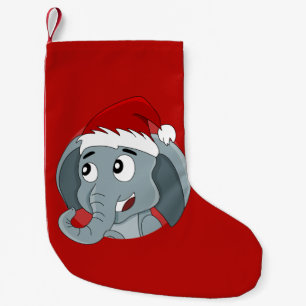 Christmas elephant cartoon small christmas stockin stocking