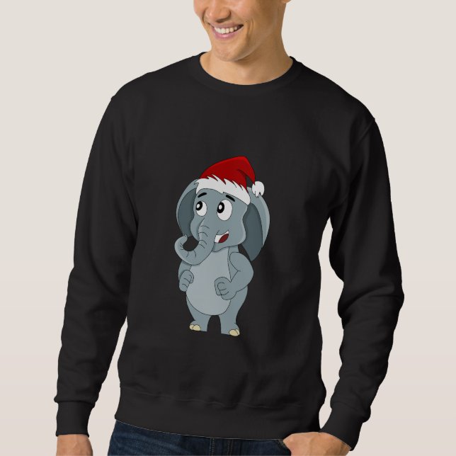 Christmas elephant cartoon sweatshirt (Front)