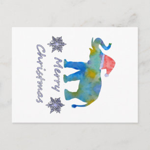 Christmas Elephant Holiday Postcard