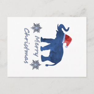 Christmas Elephant Holiday Postcard