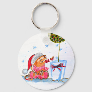 Christmas Elephant Key Ring