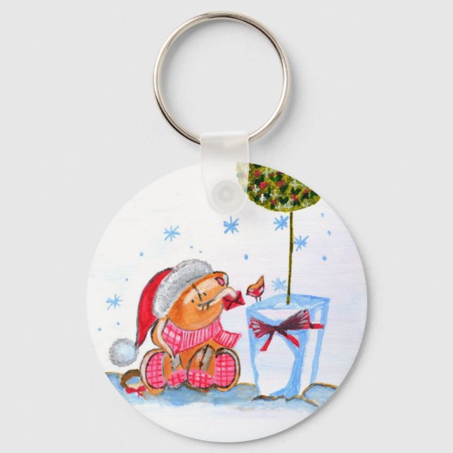 Christmas Elephant Key Ring (Front)