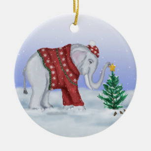 Christmas Elephant Ornament