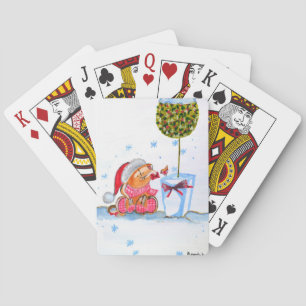 Christmas Elephant Playing Cards