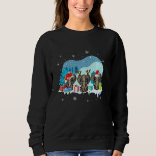 Christmas Elephant Santa Reindeer Lights Christmas Sweatshirt