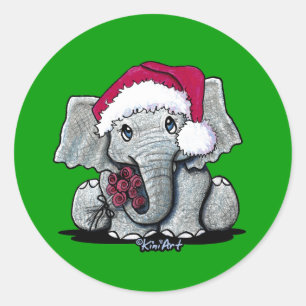 Christmas Elephant Stickers
