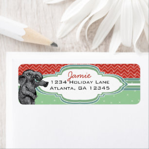 Christmas Elephant Zig Zag Pattern Return Address Label
