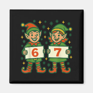 Christmas Elf 6 7 Meme Funny Holiday Elves Gen Alp Magnet