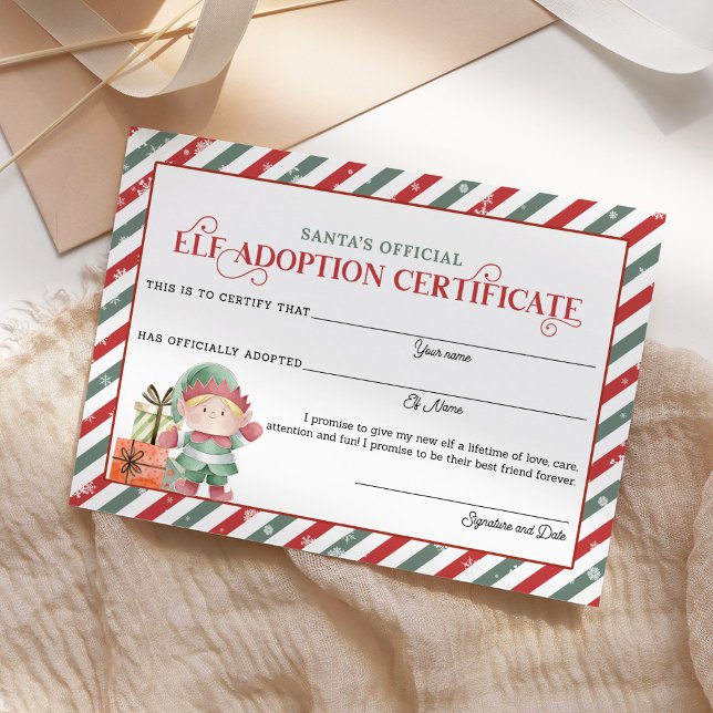 Christmas Elf Adoption Certificate (Creator Uploaded)