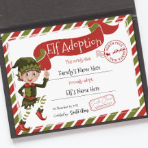 Christmas Elf Adoption Certificate
