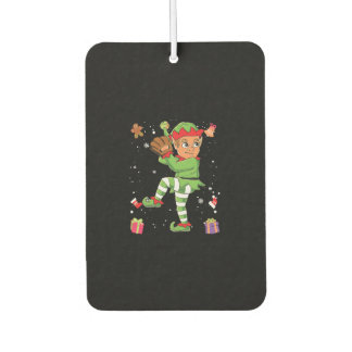 Christmas Elf Baseball Pitcherns Xmas Car Air Freshener