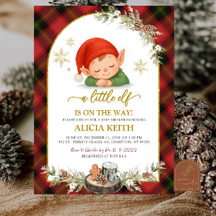 Christmas Elf Boy Baby Shower Invitation