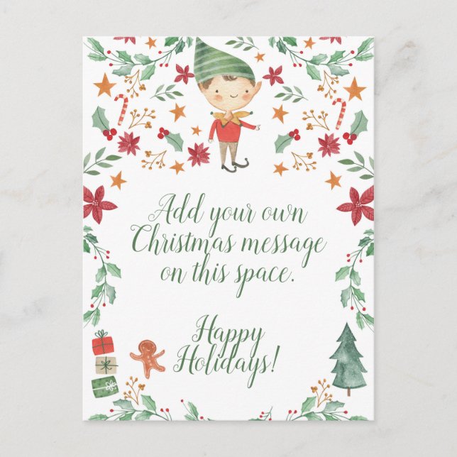 Christmas Elf Boy Postcard (Front)