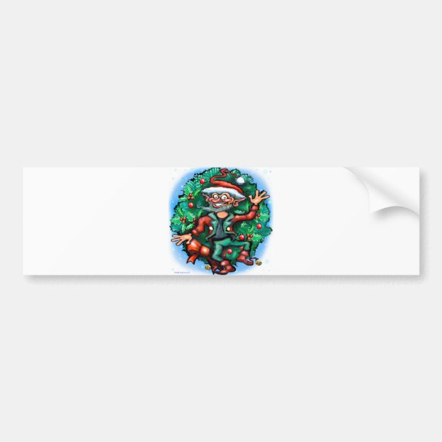 Christmas Elf Bumper Sticker (Front)