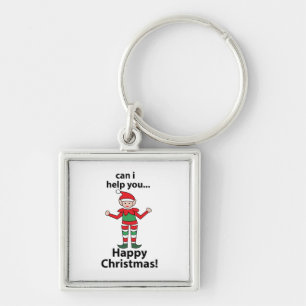 Christmas Elf Can I Help You Happy Christmas Elf Key Ring