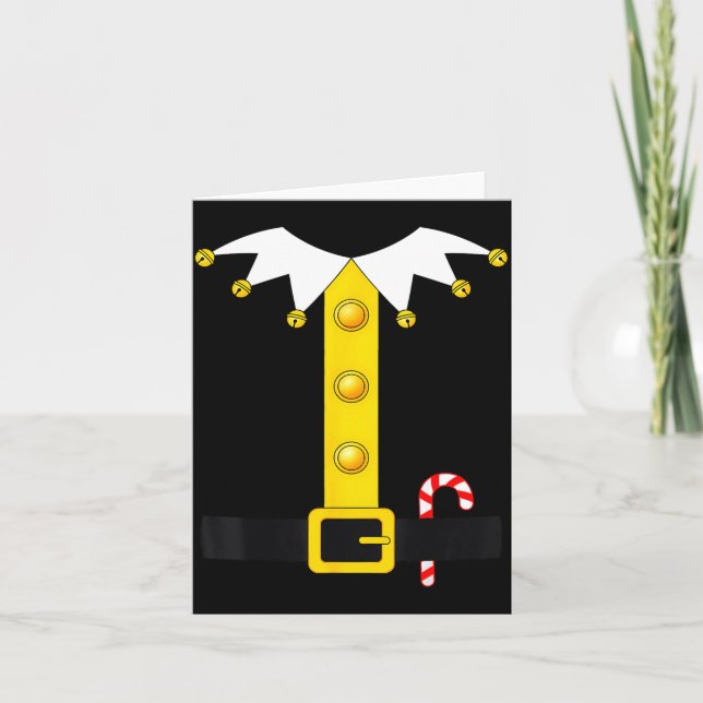 Christmas Elf Costume  Card (Front)