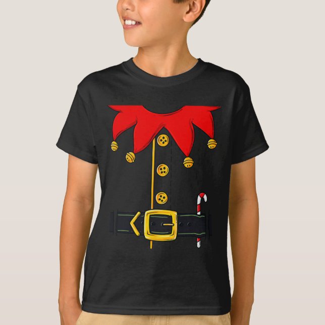 Christmas Elf Costume Fun Xmas Holiday  T-Shirt (Front)