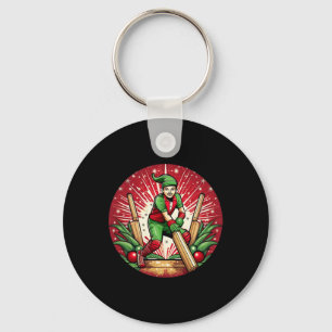 Christmas Elf Cricket  Key Ring