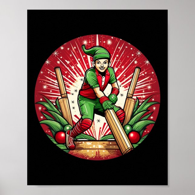 Christmas Elf Cricket  Poster (Front)