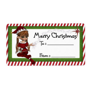 Christmas Elf D2 :: Fantasy Christmas Gift Label