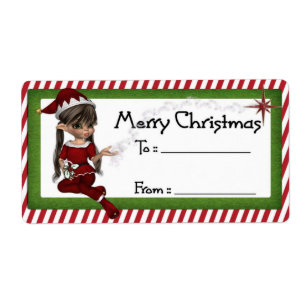 Christmas Elf D3 :: Fantasy Christmas Gift Label