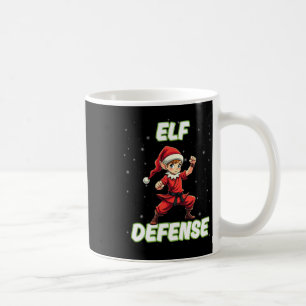 Christmas Elf Defence Funny Martial Arts Karate Ki Coffee Mug